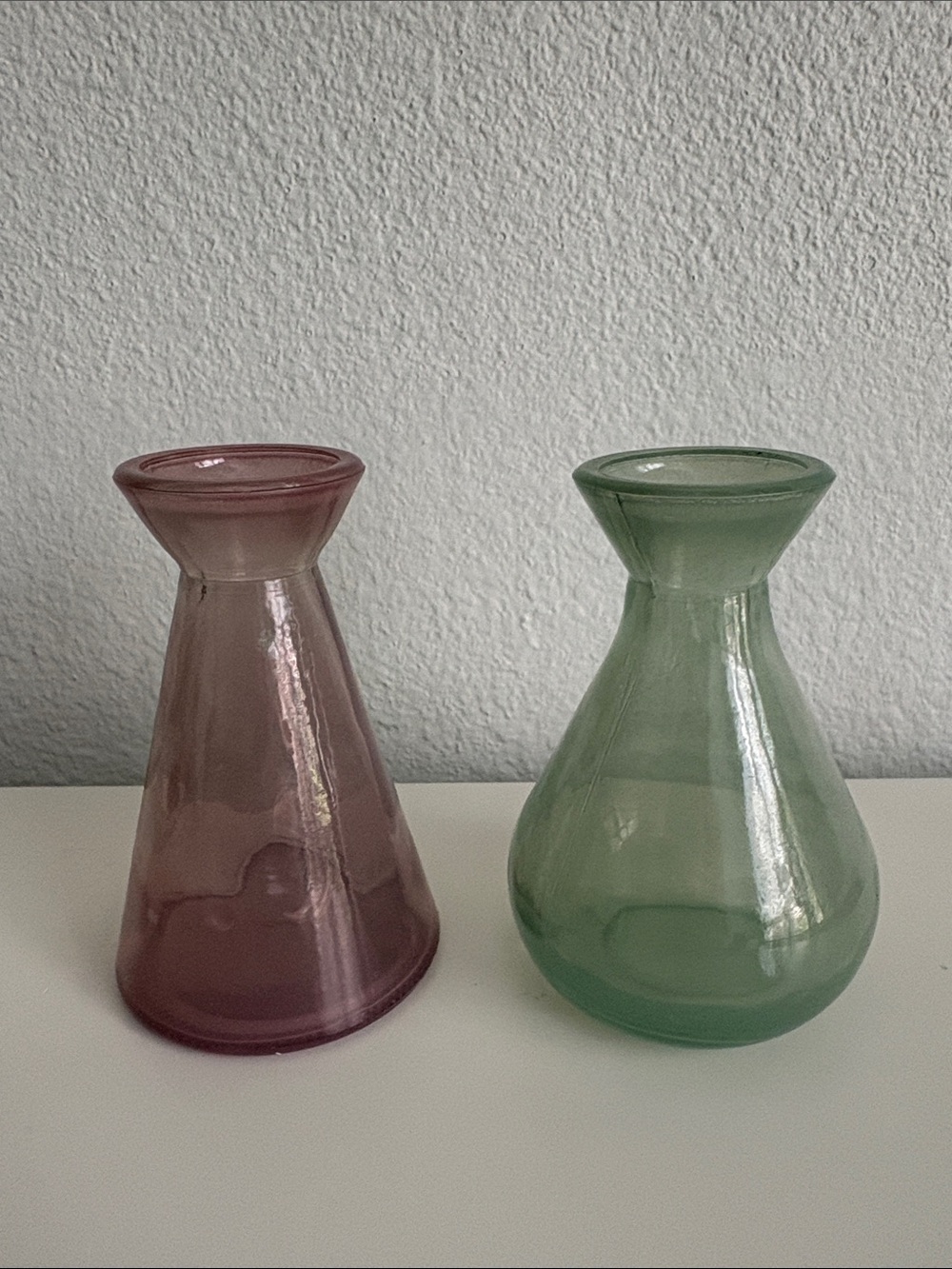 Crate & Barrel Small Glass Table Bud Vases - Set of 2